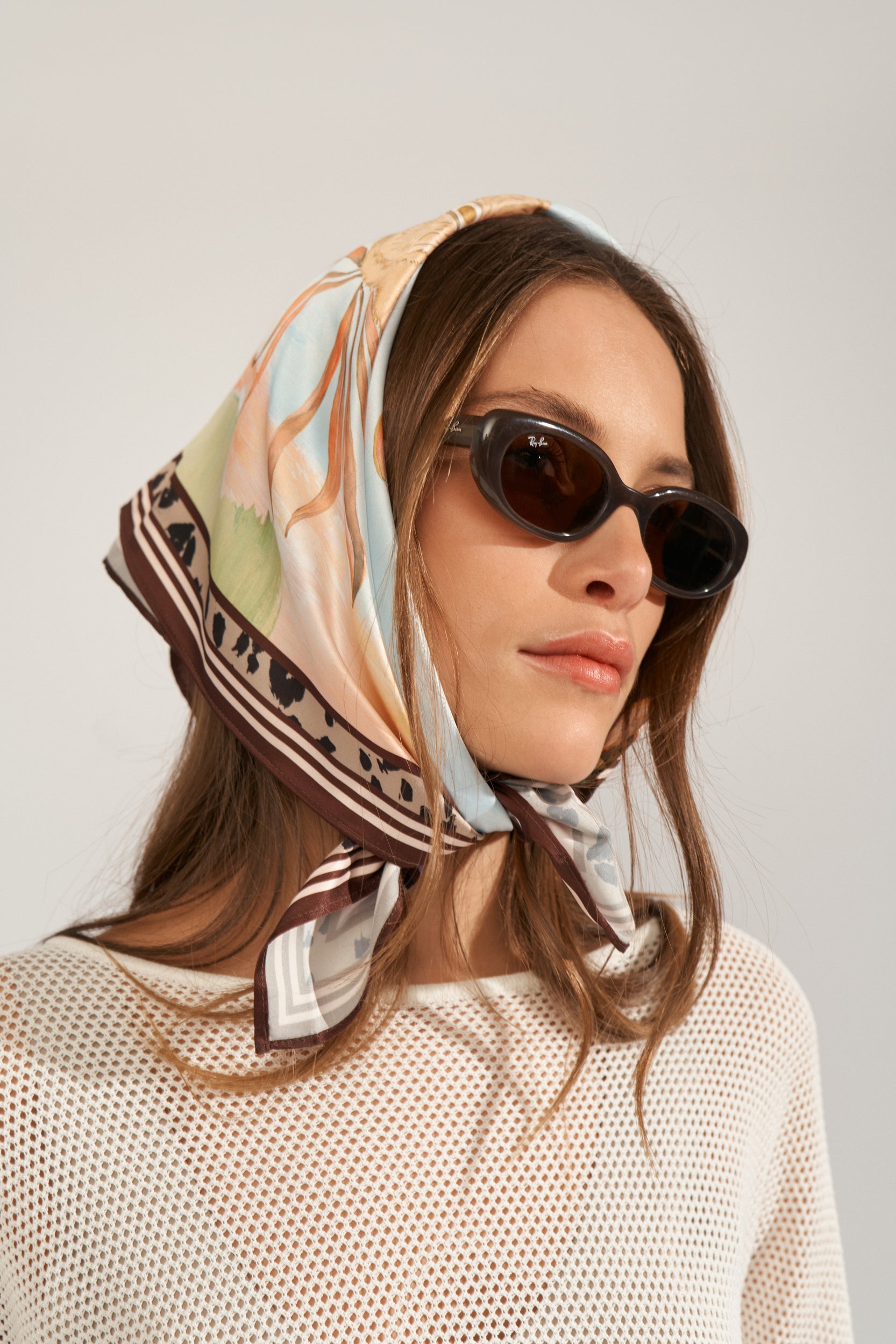NUMPH |  KAYLA SATIN SCARF - AIRY BLUE