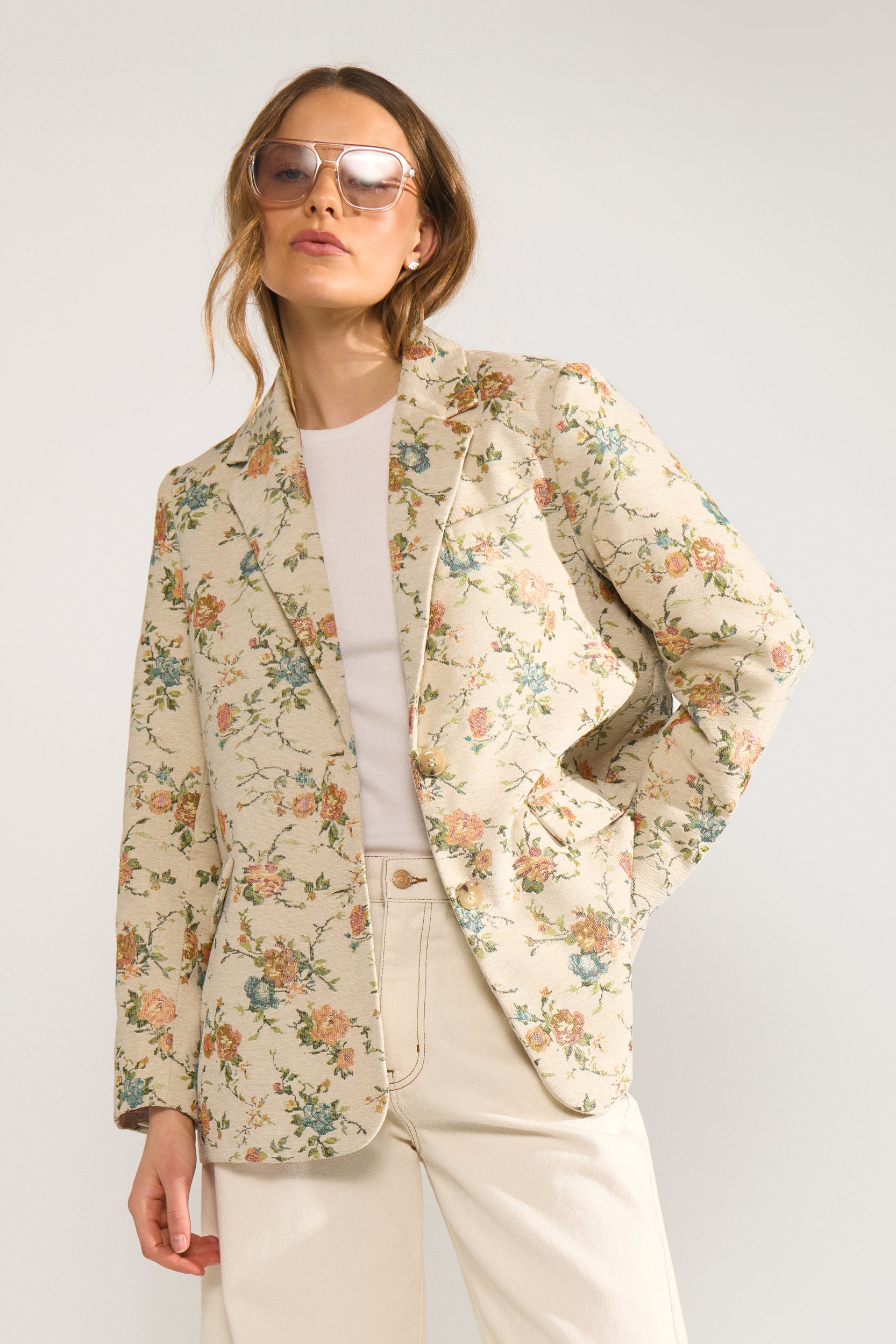NÜMPH | HARPA OVERSIZE BLAZER - WHITECAP GREY