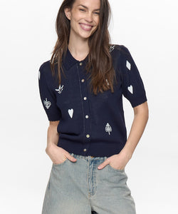 NÜMPH | MALITTA CARDIGAN - DARK SAPPHIRE