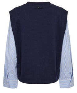 NÜMPH | SINDI MIX BLOUSE - DARK SAPPHIRE