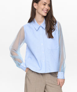 NÜMPH | LENORA ORGANZA SHIRT - HYDRANGEA