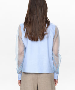 NÜMPH | LENORA ORGANZA SHIRT - HYDRANGEA