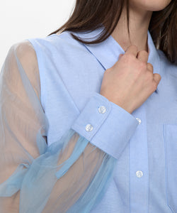 NÜMPH | LENORA ORGANZA SHIRT - HYDRANGEA