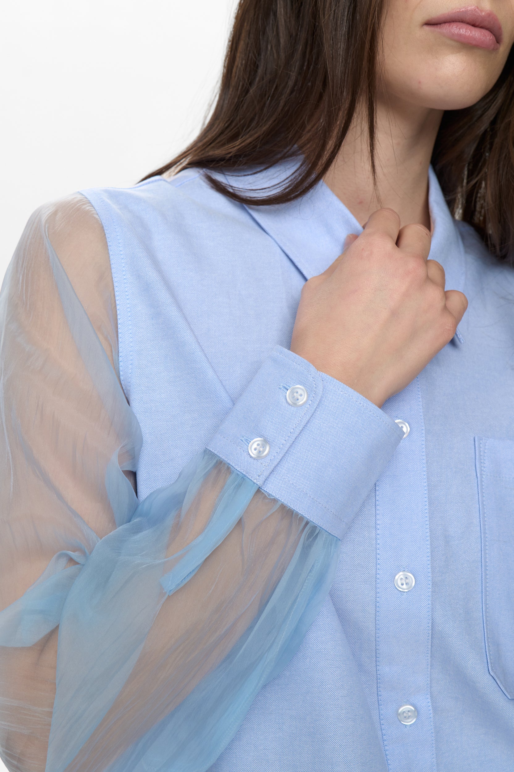 NÜMPH | LENORA ORGANZA SHIRT - HYDRANGEA
