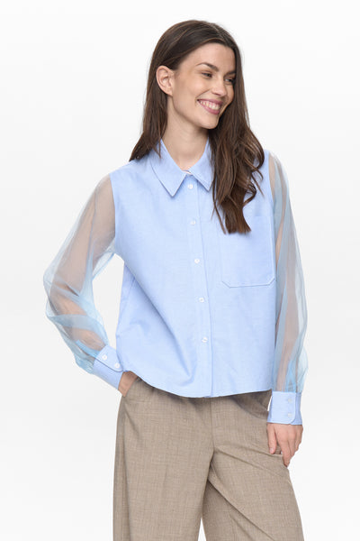 NÜMPH | LENORA ORGANZA SHIRT - HYDRANGEA