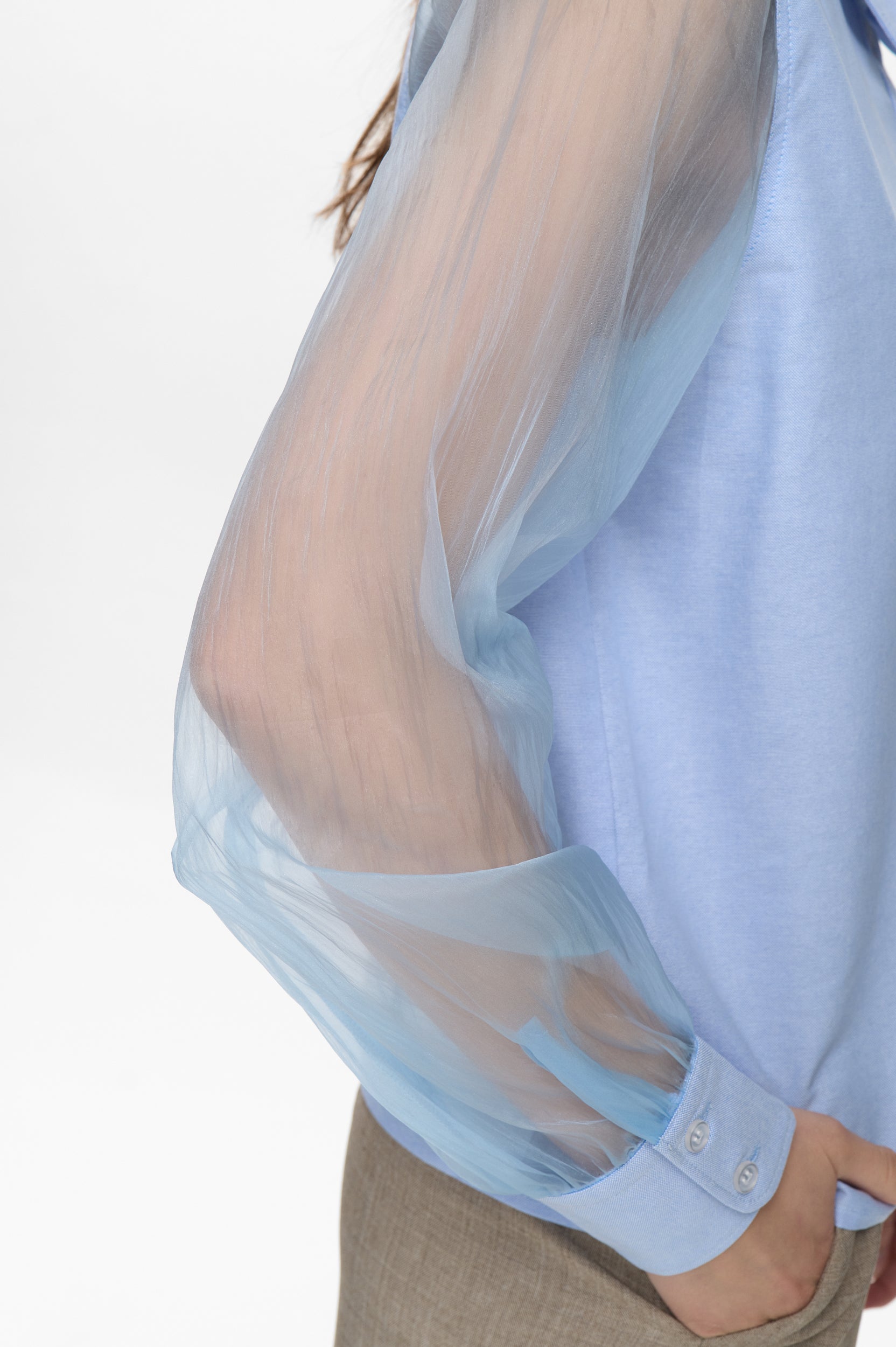 NÜMPH | LENORA ORGANZA SHIRT - HYDRANGEA