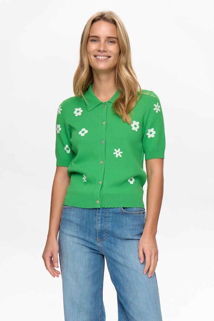 NÜMPH | MARGITTA CARDIGAN - VIBRANT GREEN