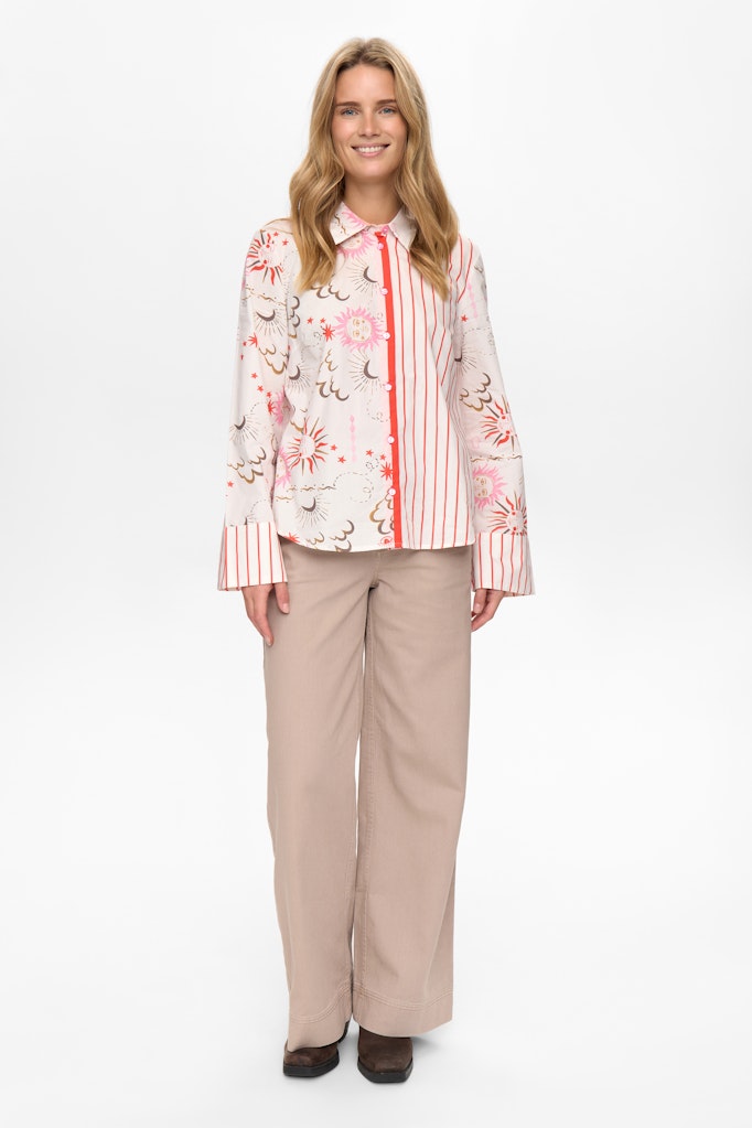 NÜMPH | SOLEIMA MIX SHIRT - CLOUD DANCER