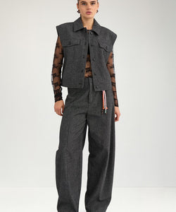 NÜMPH | ROKI VEST - DARK GREY MELANGE