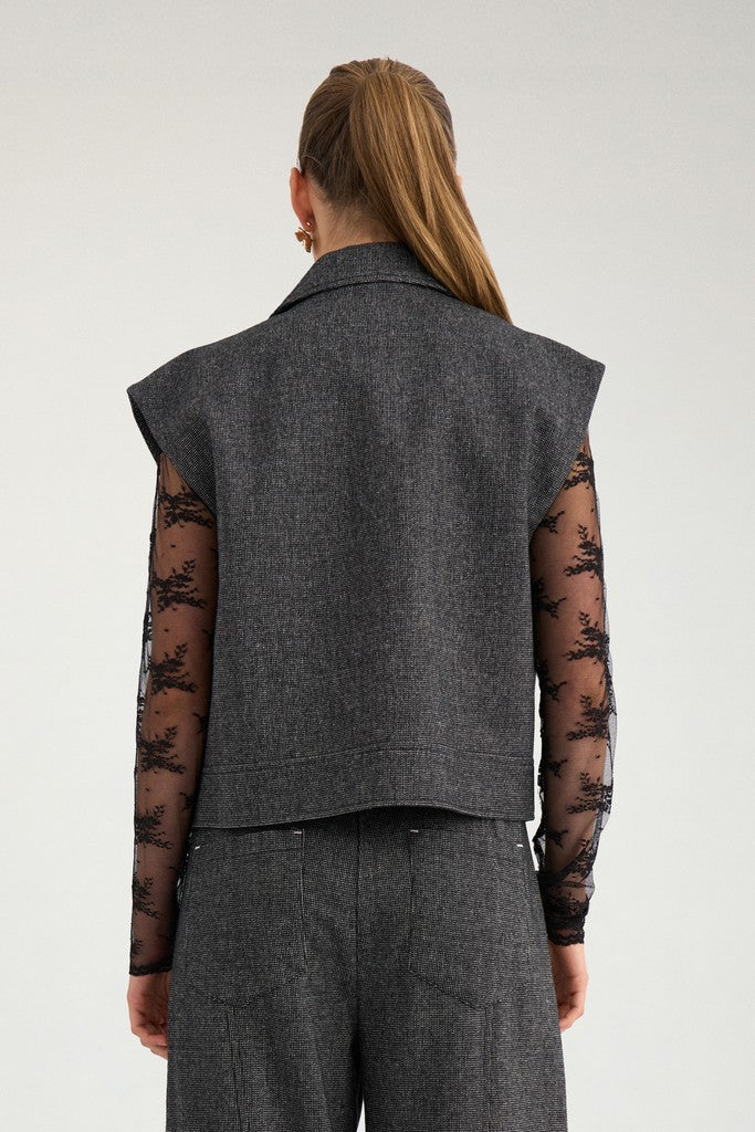 NÜMPH | ROKI VEST - DARK GREY MELANGE