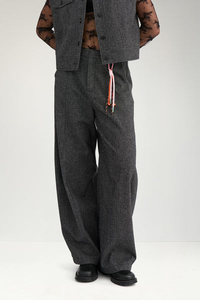 NÜMPH | ROKI BARREL PANTS - DARK GREY MELANGE