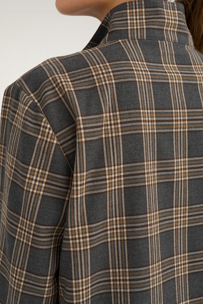 NÜMPH | KAMALA ZIP SHIRT - DARK GREY MELANGE