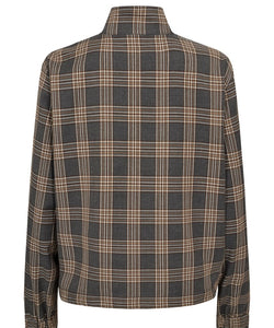 NÜMPH | KAMALA ZIP SHIRT - DARK GREY MELANGE