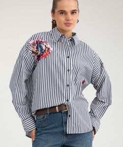 NÜMPH | ELFA OVERSIZE SHIRT - SALUTE BLUE