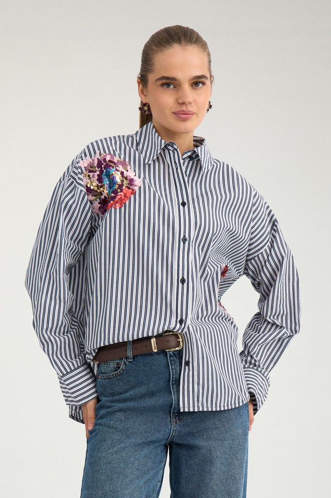 NÜMPH | ELFA OVERSIZE SHIRT - SALUTE BLUE
