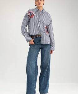 NÜMPH | ELFA OVERSIZE SHIRT - SALUTE BLUE