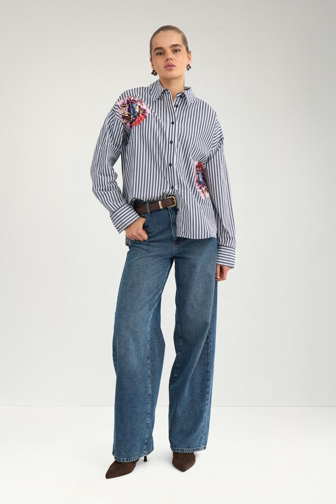 NÜMPH | ELFA OVERSIZE SHIRT - SALUTE BLUE