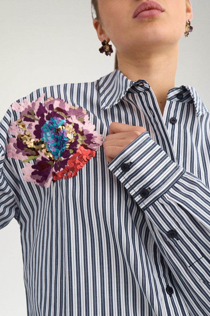 NÜMPH | ELFA OVERSIZE SHIRT - SALUTE BLUE