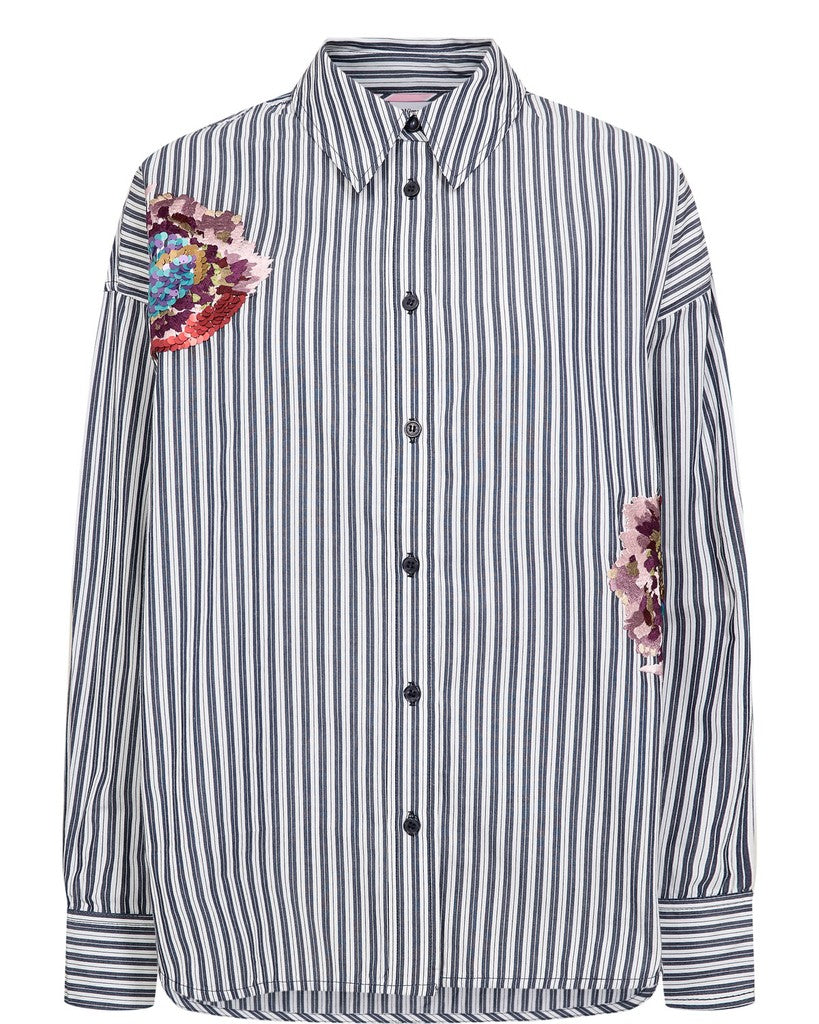 NÜMPH | ELFA OVERSIZE SHIRT - SALUTE BLUE