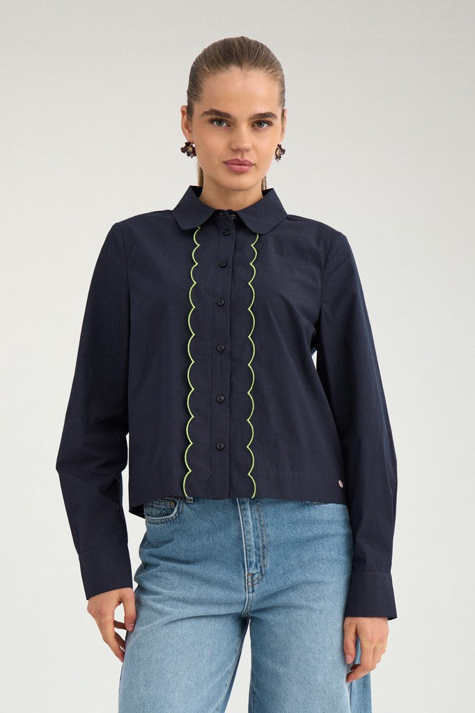 NÜMPH | FRANCY SHIRT - SALUTE BLUE