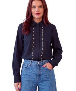 NÜMPH | FRANCY SHIRT - SALUTE BLUE