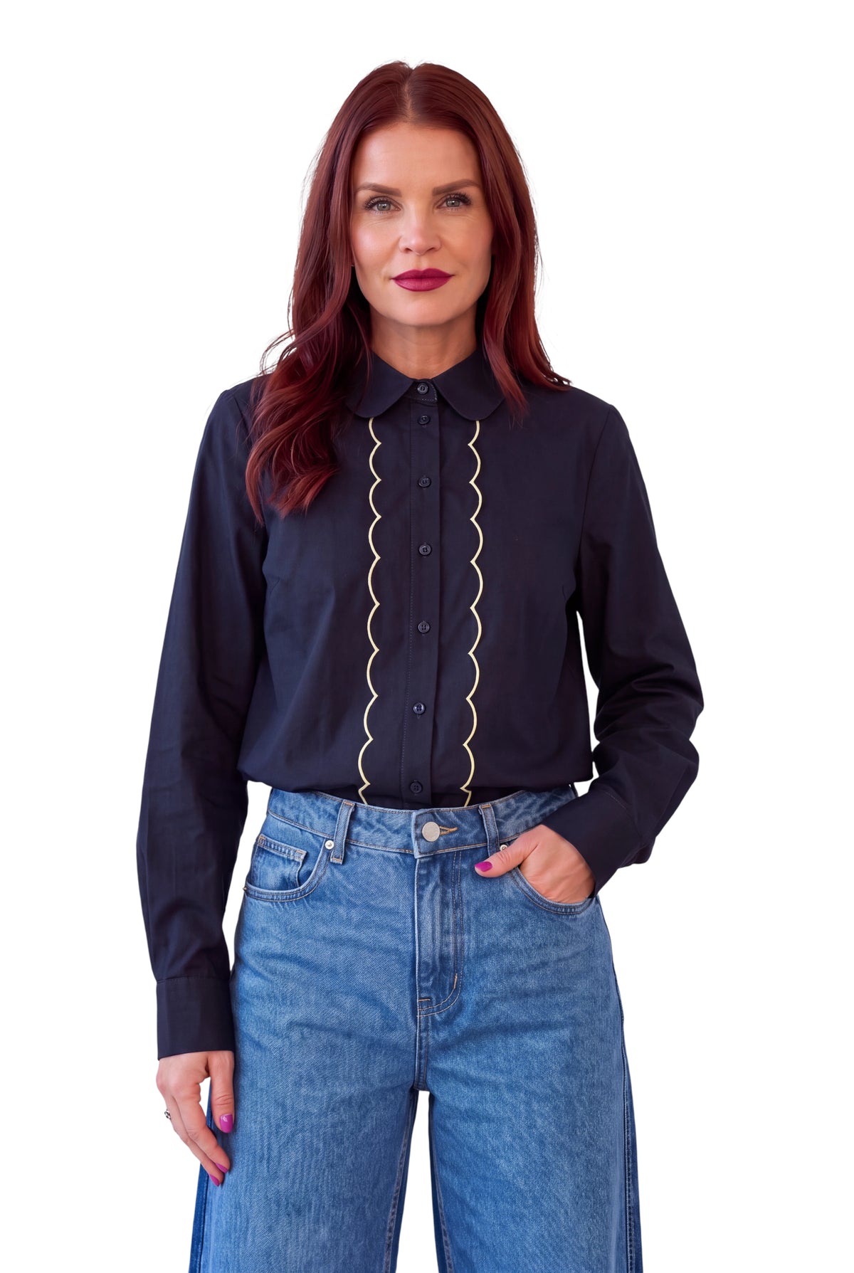 NÜMPH | FRANCY SHIRT - SALUTE BLUE