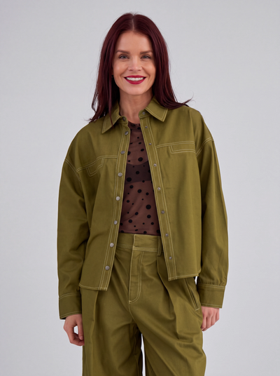 NÜMPH | KATTI SHIRT - FIR GREEN