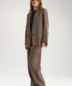 NÜMPH | LIPPA FRINGE BLAZER - CHOCOLATE PLUM