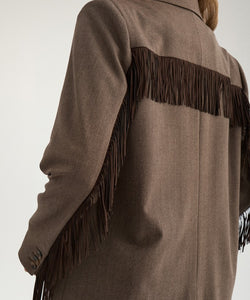 NÜMPH | LIPPA FRINGE BLAZER - CHOCOLATE PLUM