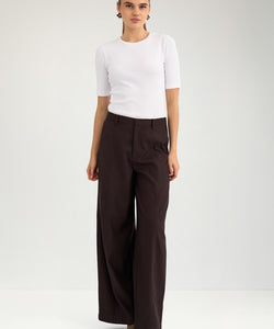 NÜMPH | BILLA WIDE PANTS - CHOCOLATE PLUM