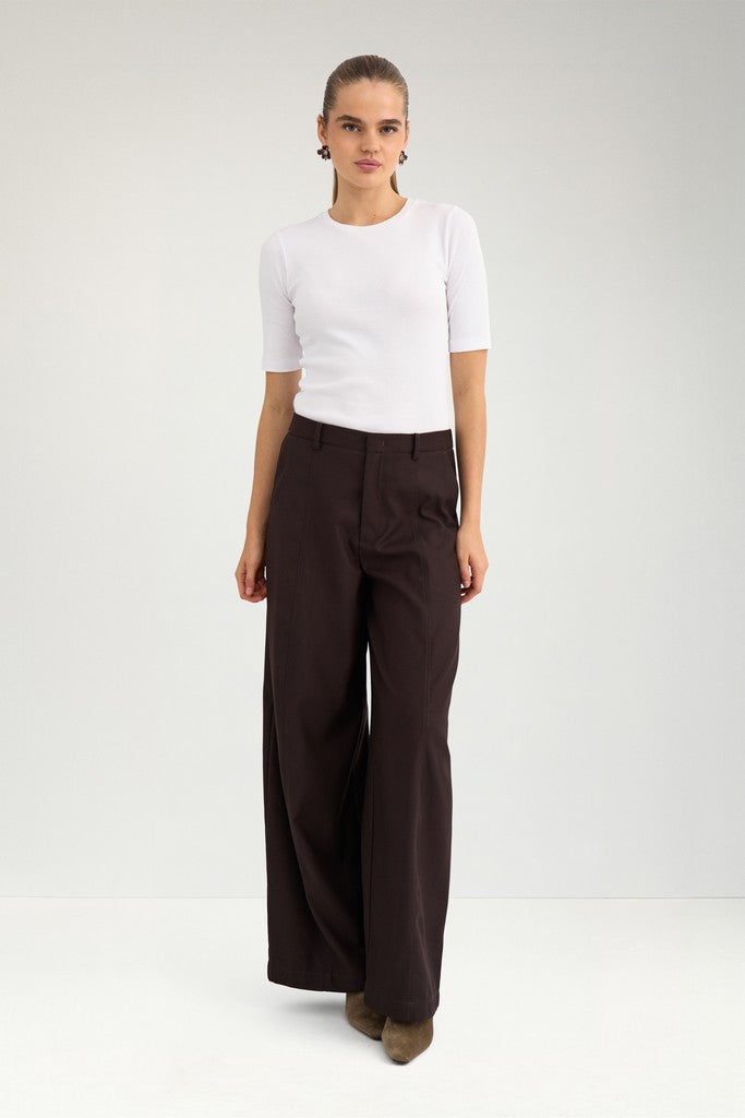 NÜMPH | BILLA WIDE PANTS - CHOCOLATE PLUM