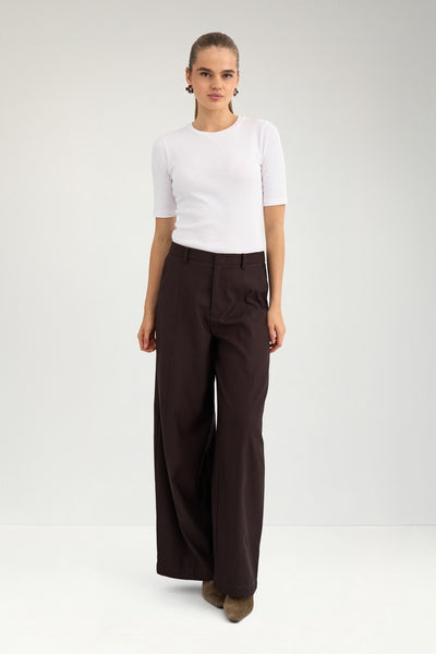 NÜMPH | BILLA WIDE PANTS - CHOCOLATE PLUM