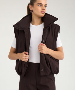 NÜMPH | BILLA PADDED VEST - CHOCOLATE PLUM