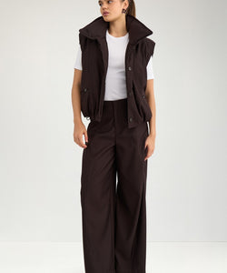 NÜMPH | BILLA PADDED VEST - CHOCOLATE PLUM