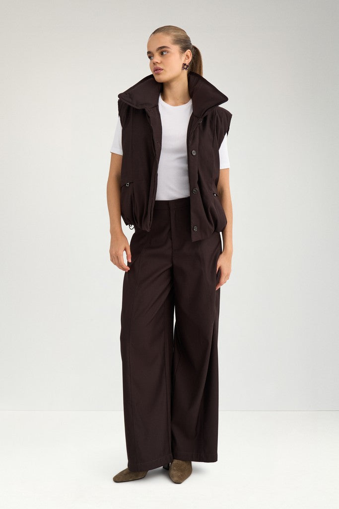 NÜMPH | BILLA PADDED VEST - CHOCOLATE PLUM