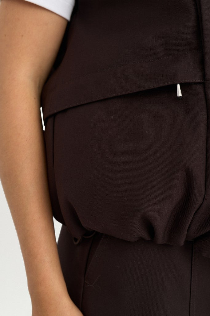 NÜMPH | BILLA PADDED VEST - CHOCOLATE PLUM