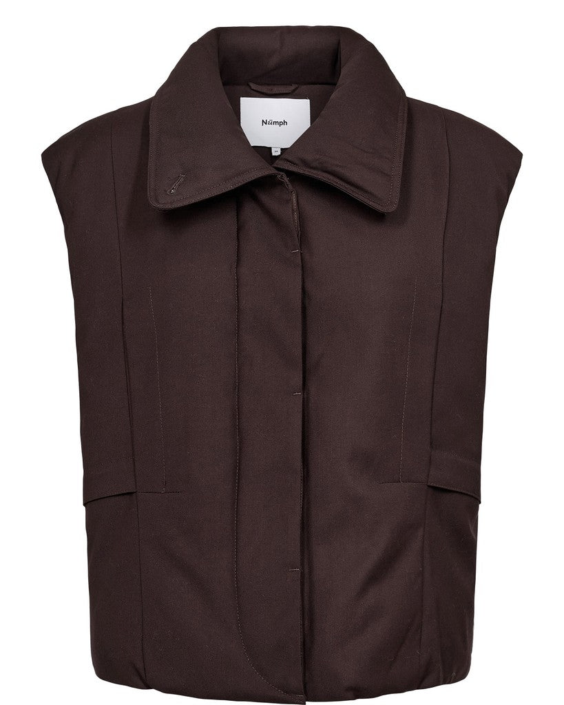NÜMPH | BILLA PADDED VEST - CHOCOLATE PLUM