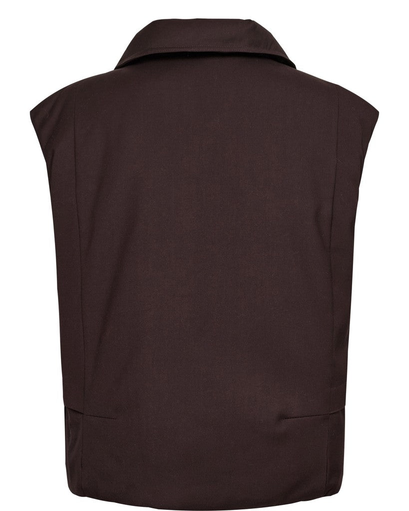 NÜMPH | BILLA PADDED VEST - CHOCOLATE PLUM