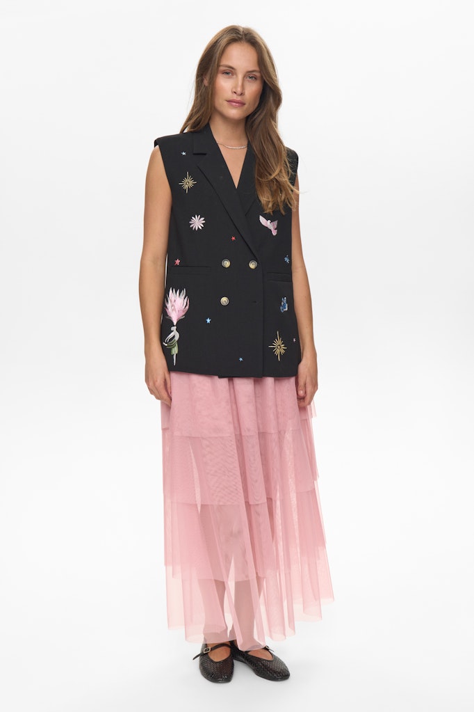 NÜMPH | ALMUT LONG VEST - CAVIAR