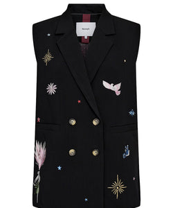 NÜMPH | ALMUT LONG VEST - CAVIAR