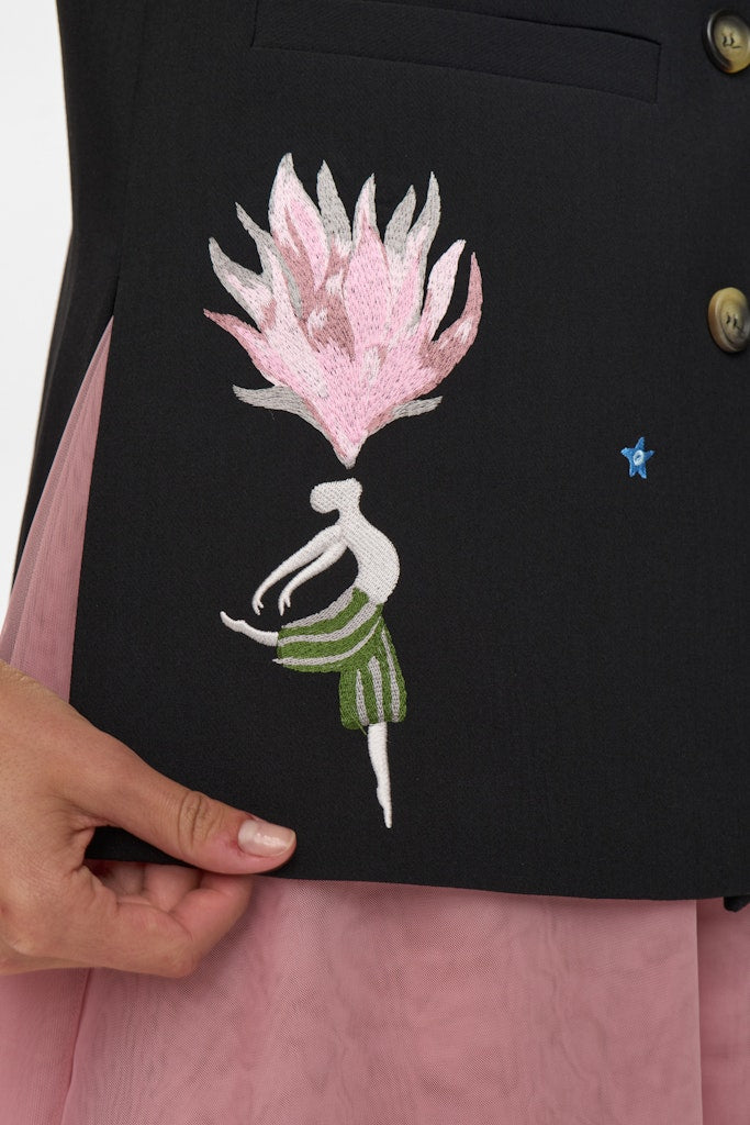 NÜMPH | ALMUT LONG VEST - CAVIAR