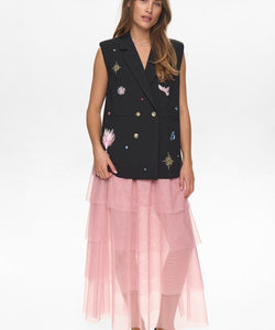 NÜMPH | ALMUT LONG VEST - CAVIAR