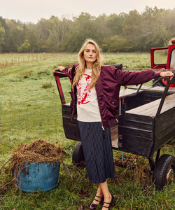 NÜMPH | FRIA OVERSIZE BOMBER JACKET - WINETASTING