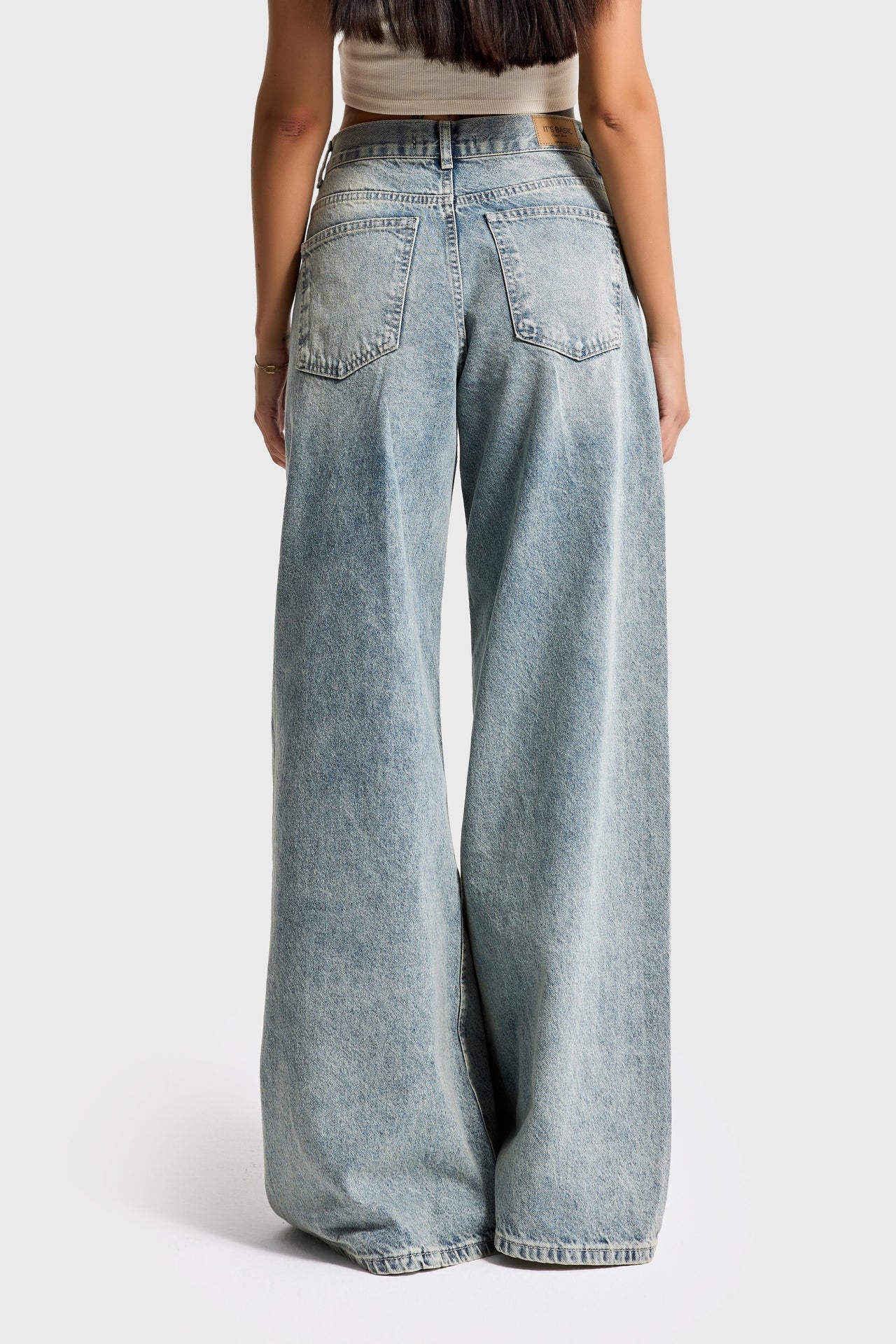 EMBROIDERY PALAZZO JEANS - DAISY BLUE