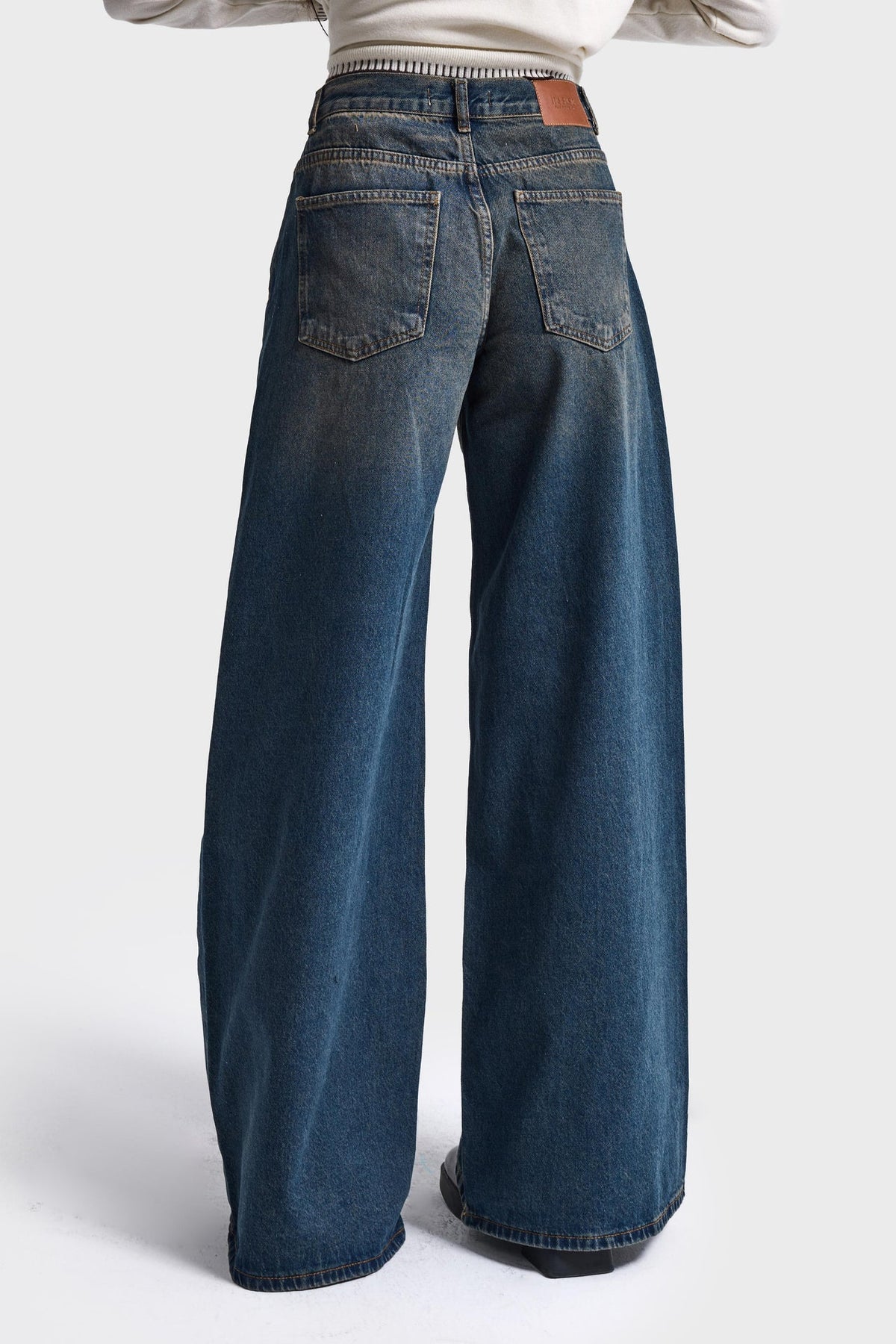 EMBROIDERY PALAZZO JEANS - TEXAS DIRTY BLUE