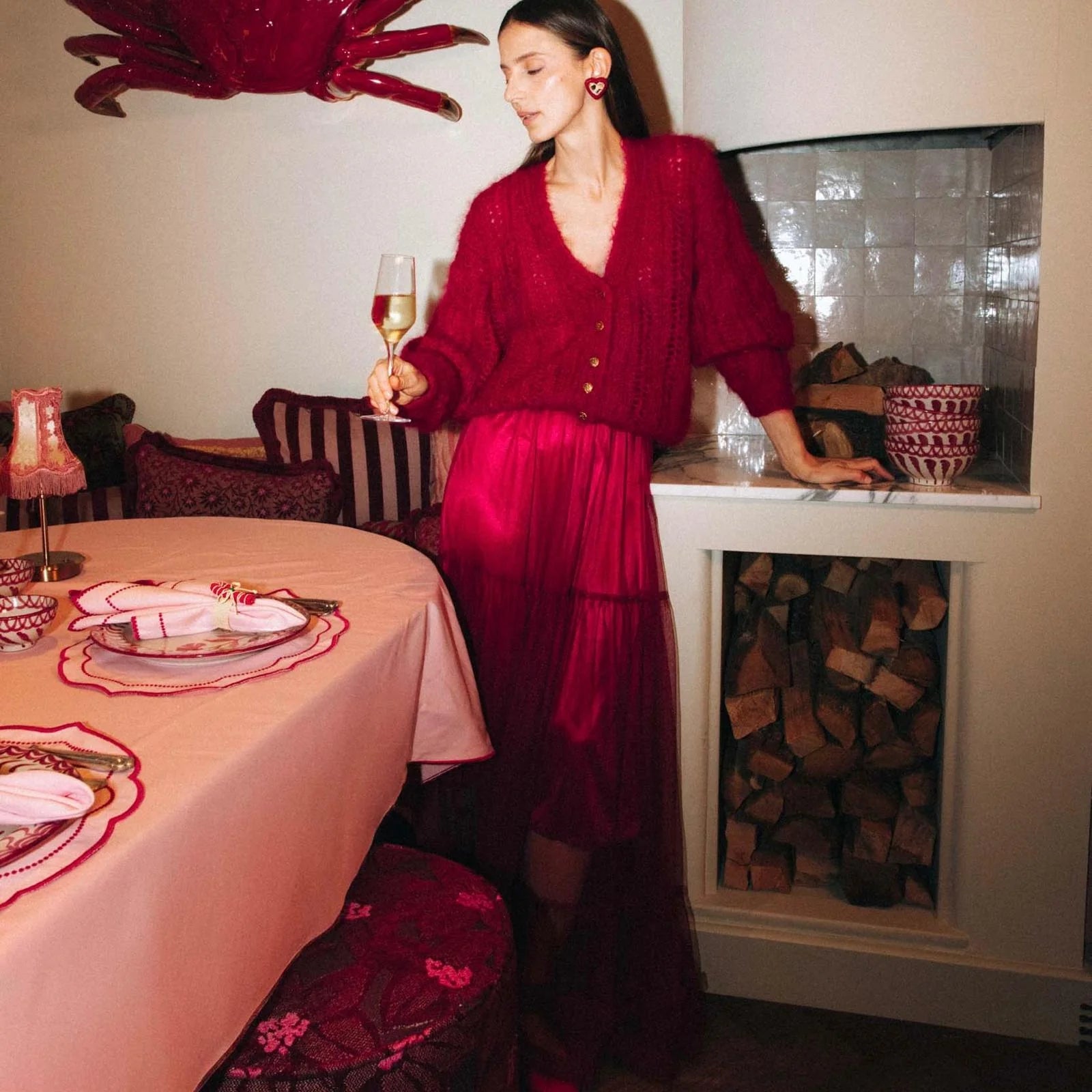 PALAIS SUSTAINABLE LUXURY | POUF MICHELLE - PINK & BORDEAU