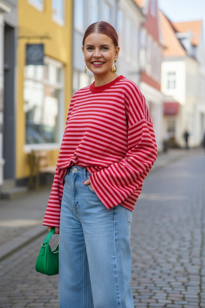 SAMMIE STRIPED SHIRT - RED/PINK
