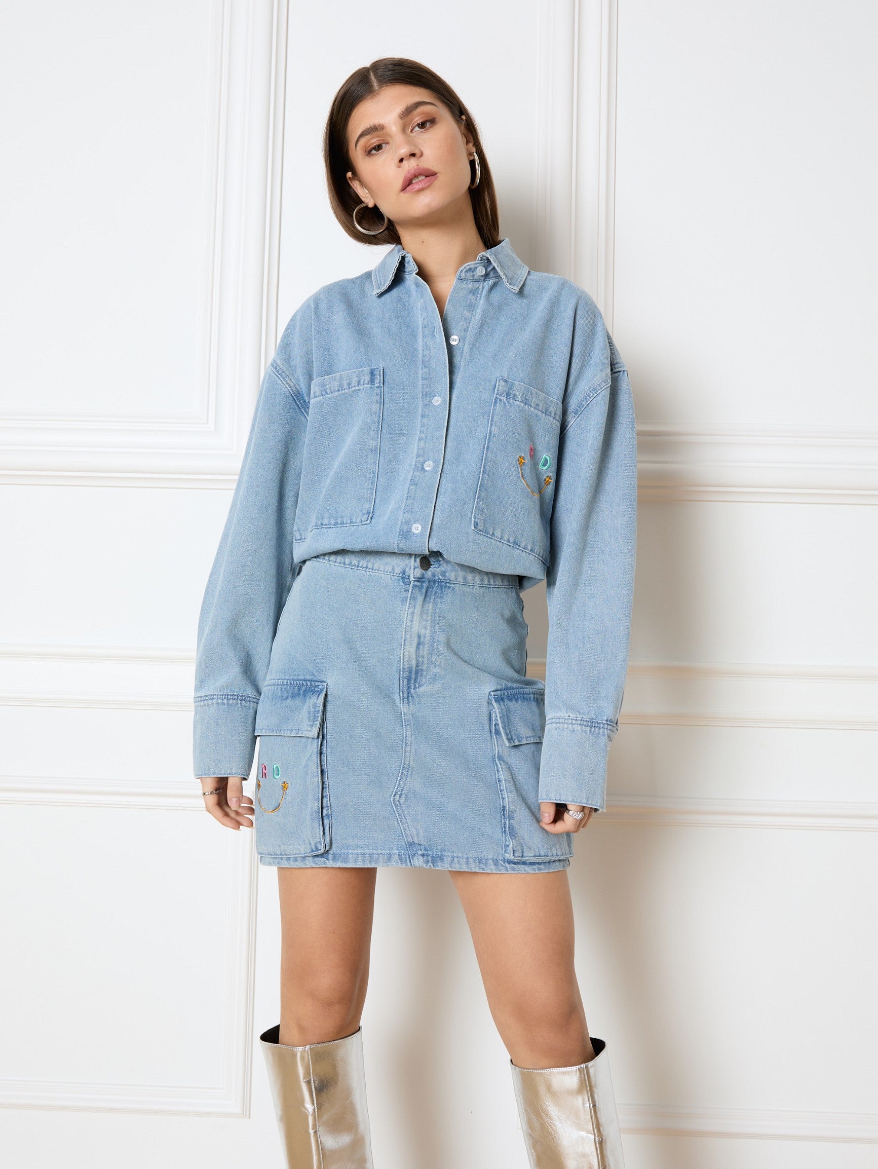 REFINED DEPARTMENT | JISEL DENIM SKIRT - LIGHT BLUE