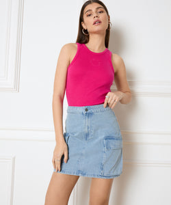 REFINED DEPARTMENT | JISEL DENIM SKIRT - LIGHT BLUE