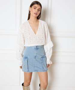 REFINED DEPARTMENT | JISEL DENIM SKIRT - LIGHT BLUE